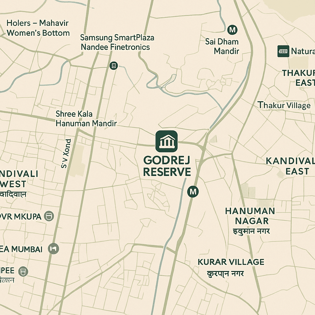 Location Map - Godrej Reserve, Kandivali East